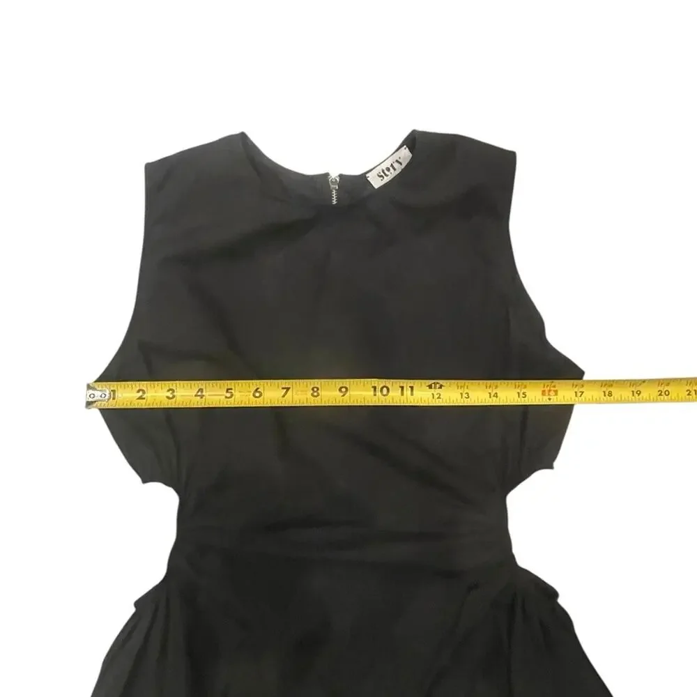 STORY PAOLA DRESS BLACK POPLIN SZ:S